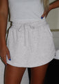 Light gray Ivy's Gifts & Boutique ML4 skort with drawstring waist and pockets, casual and comfortable for everyday wear.