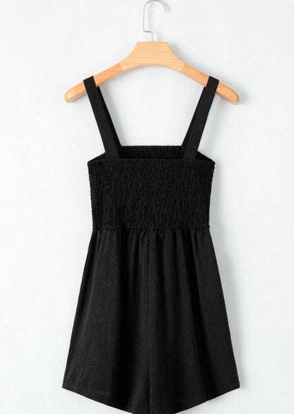 Black Elastic Back Romper