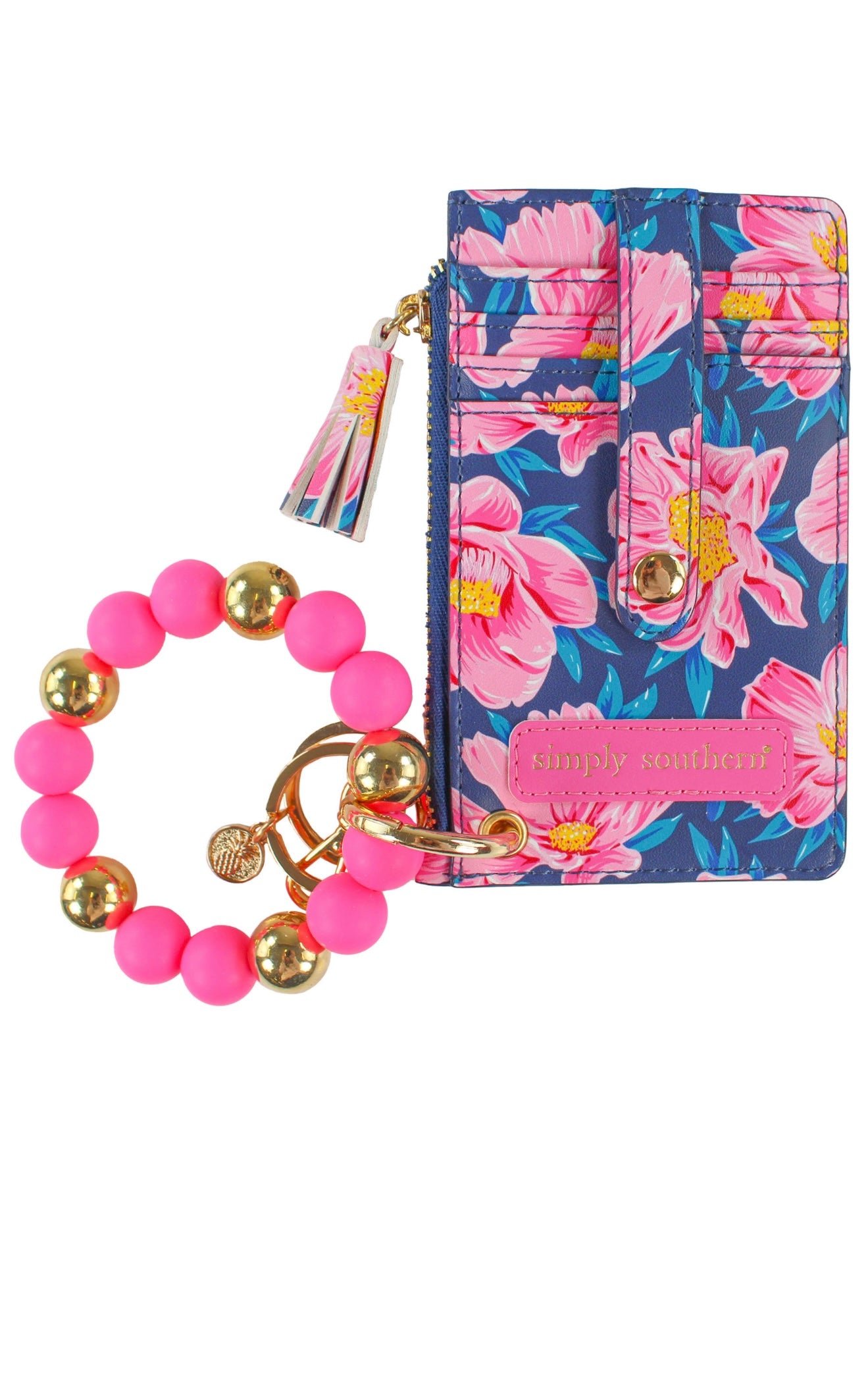 SS Silicone Bead Bangle Wrist Key Wallet