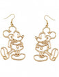 Mickey Mouse silhouette style Gold Earrings