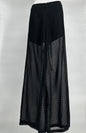 Black Swiss Dot Sheer Leg Pants
