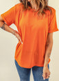 Orange Cuffed Sleeve T Shirt
