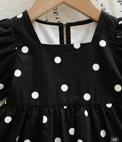 BWP Black and White Polka Dot 2 Piece Set with Short Sleeves and Wide Leg Pants