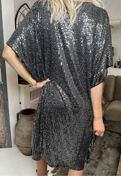 Silver Sequin Shimmer Dress