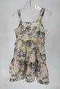 CH17 Children's Blue Toile Print Ruffle Hem Tier Dress