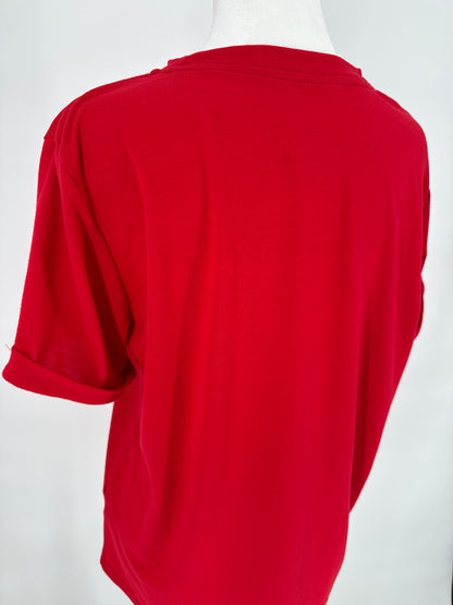 Red Cuffed Sleeve Tee