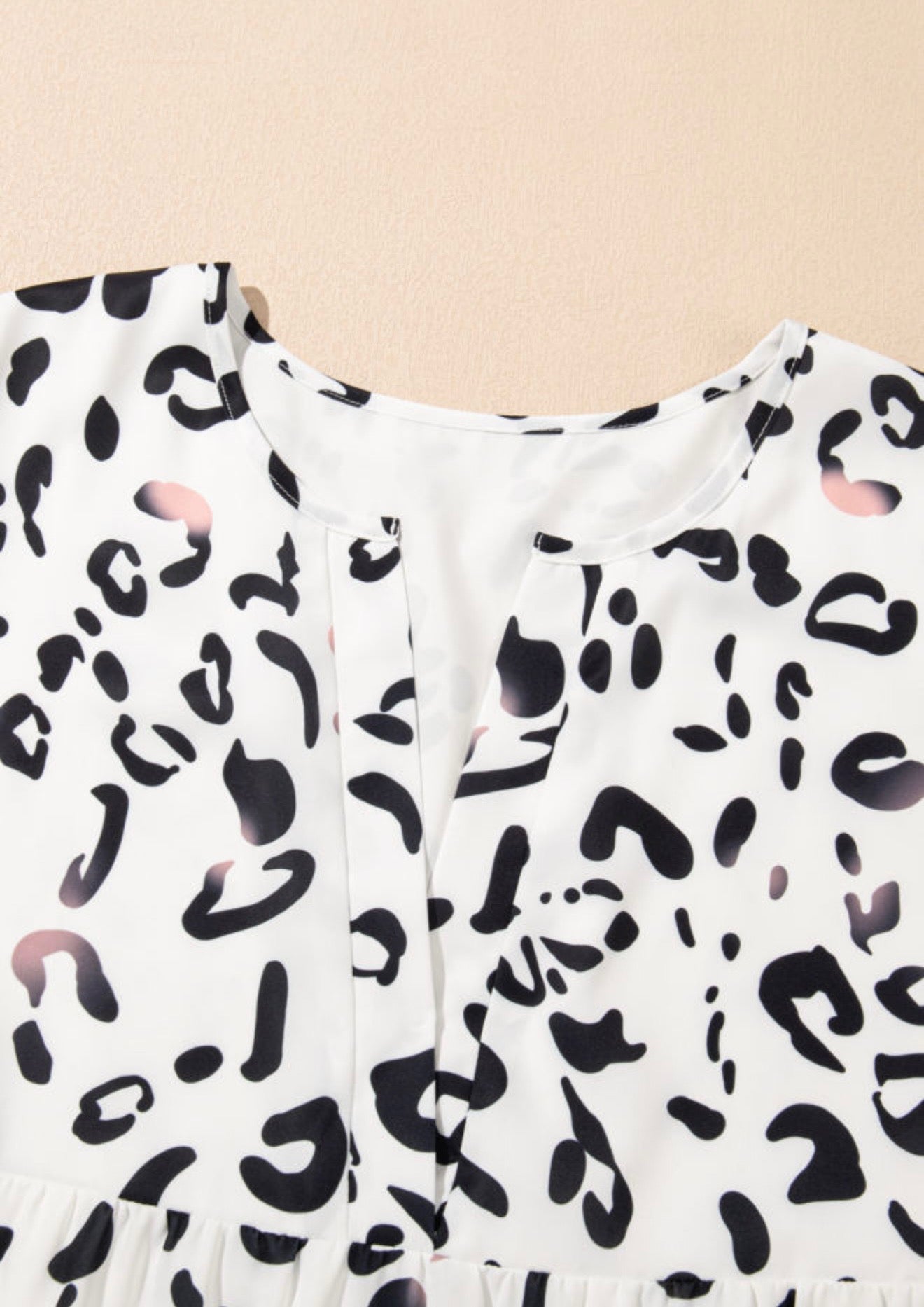 White Animal Print Fully Lined Maxi Dress