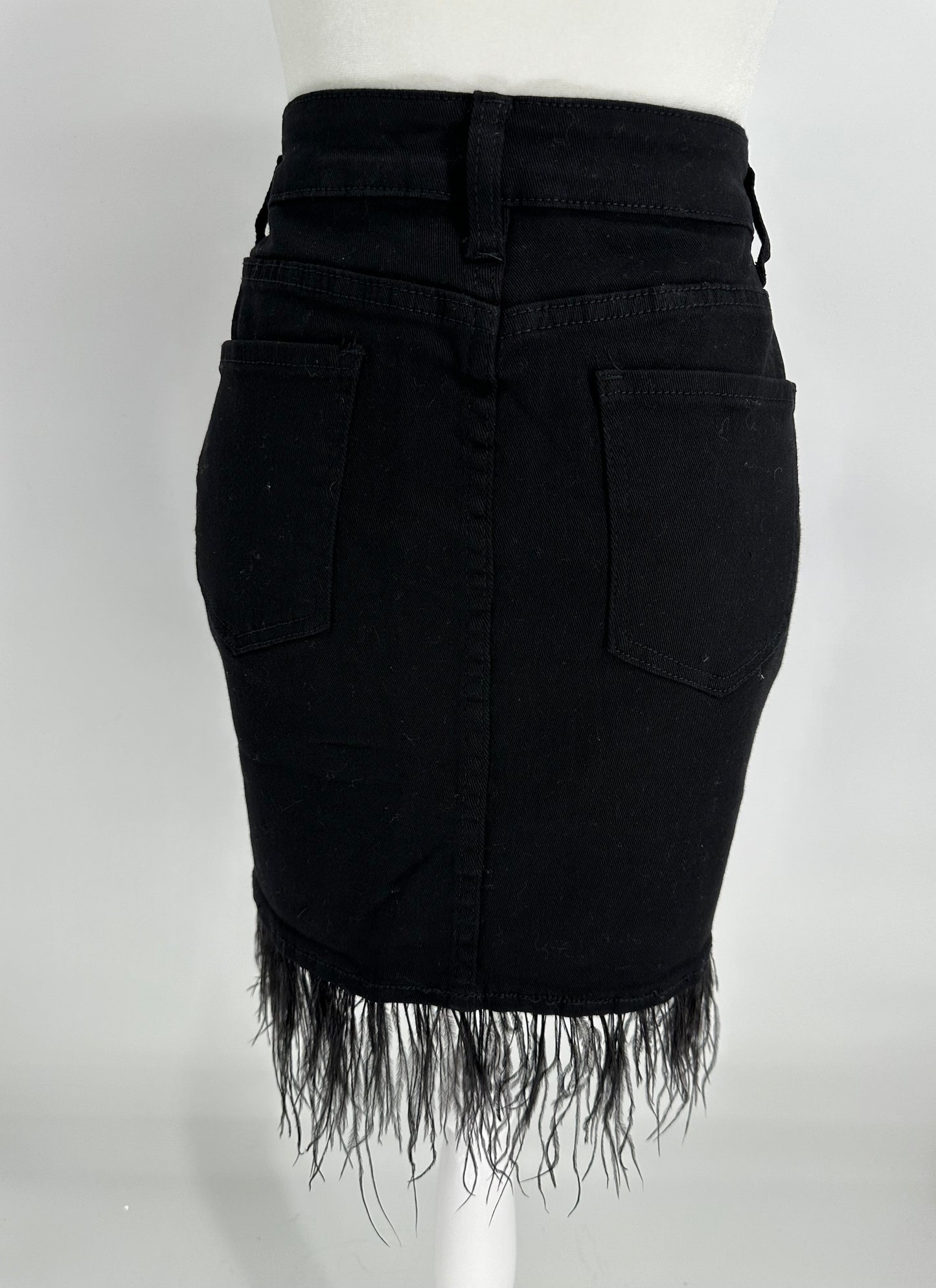 Black Mini Skirt with fun “feather” fringe