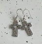 WCS Western Style Silver Cross Earrings