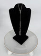 Trezo Silver Drop Style Necklace with Rhinestones