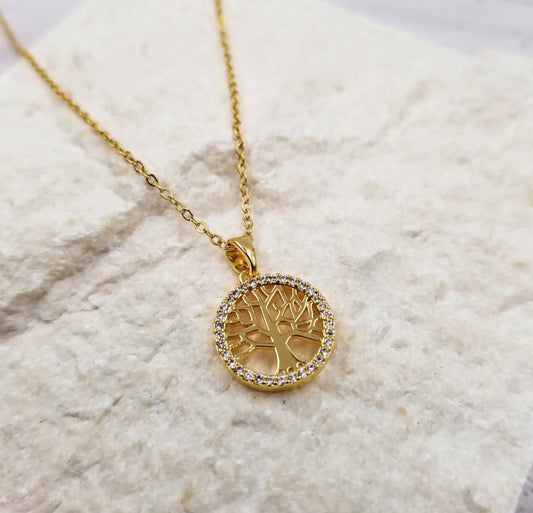 Silver Tree of Life necklace from Ivy's Gifts & Boutique featuring a detailed pendant on a delicate chain.