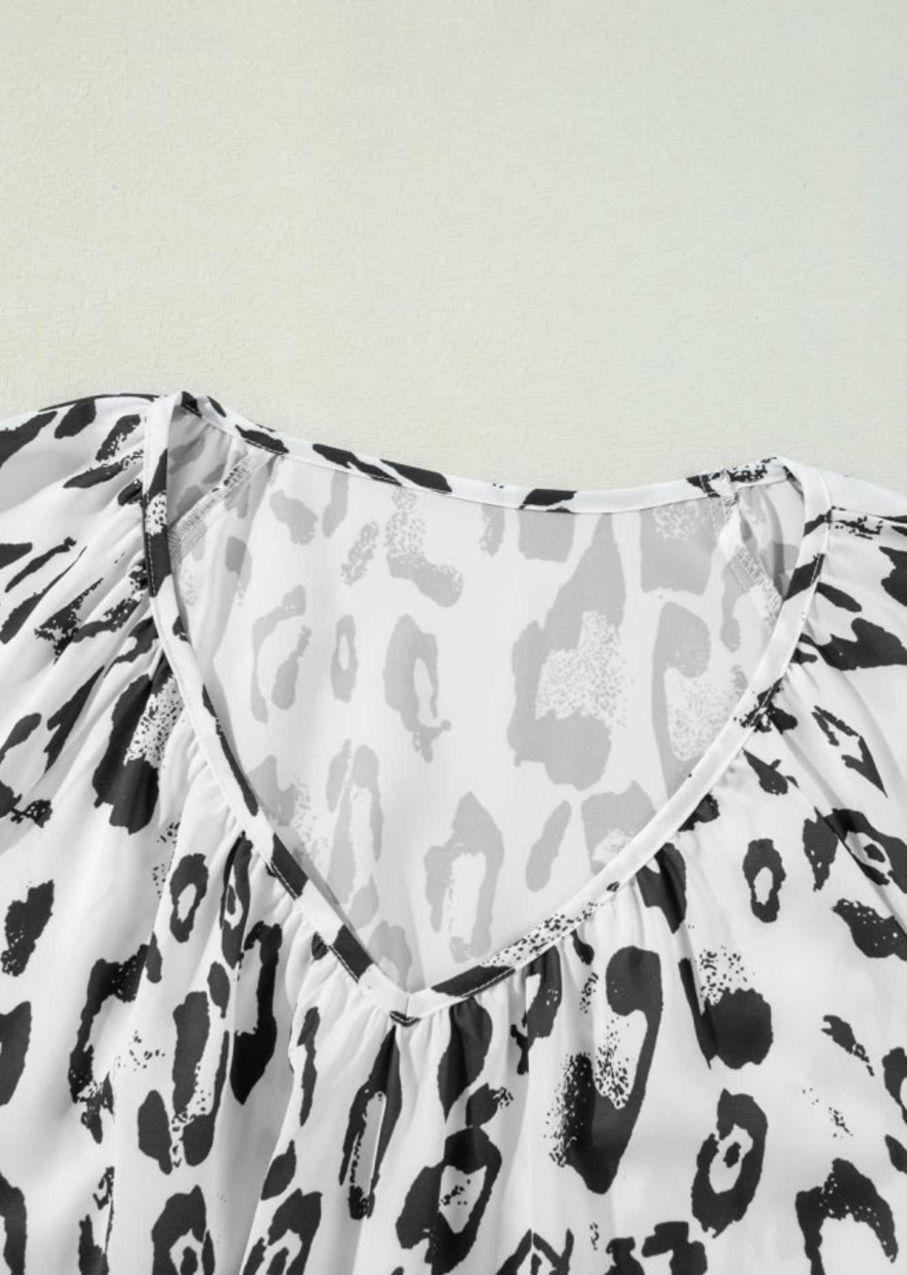 White Animal Print Blouse