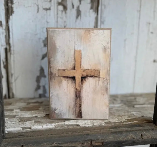 Water Color Painted Cross Sign