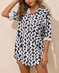 Cover Up Button Up Top in Black and White