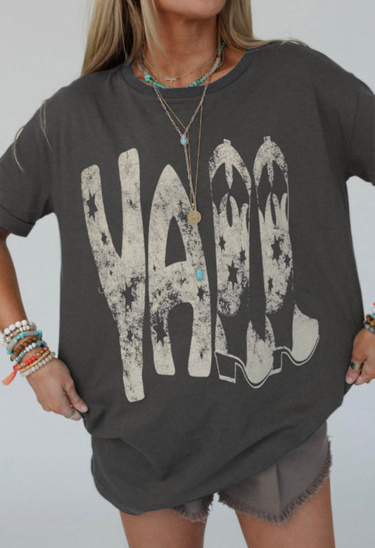 YALL Charcoal Gray Oversized Butter Soft Tee