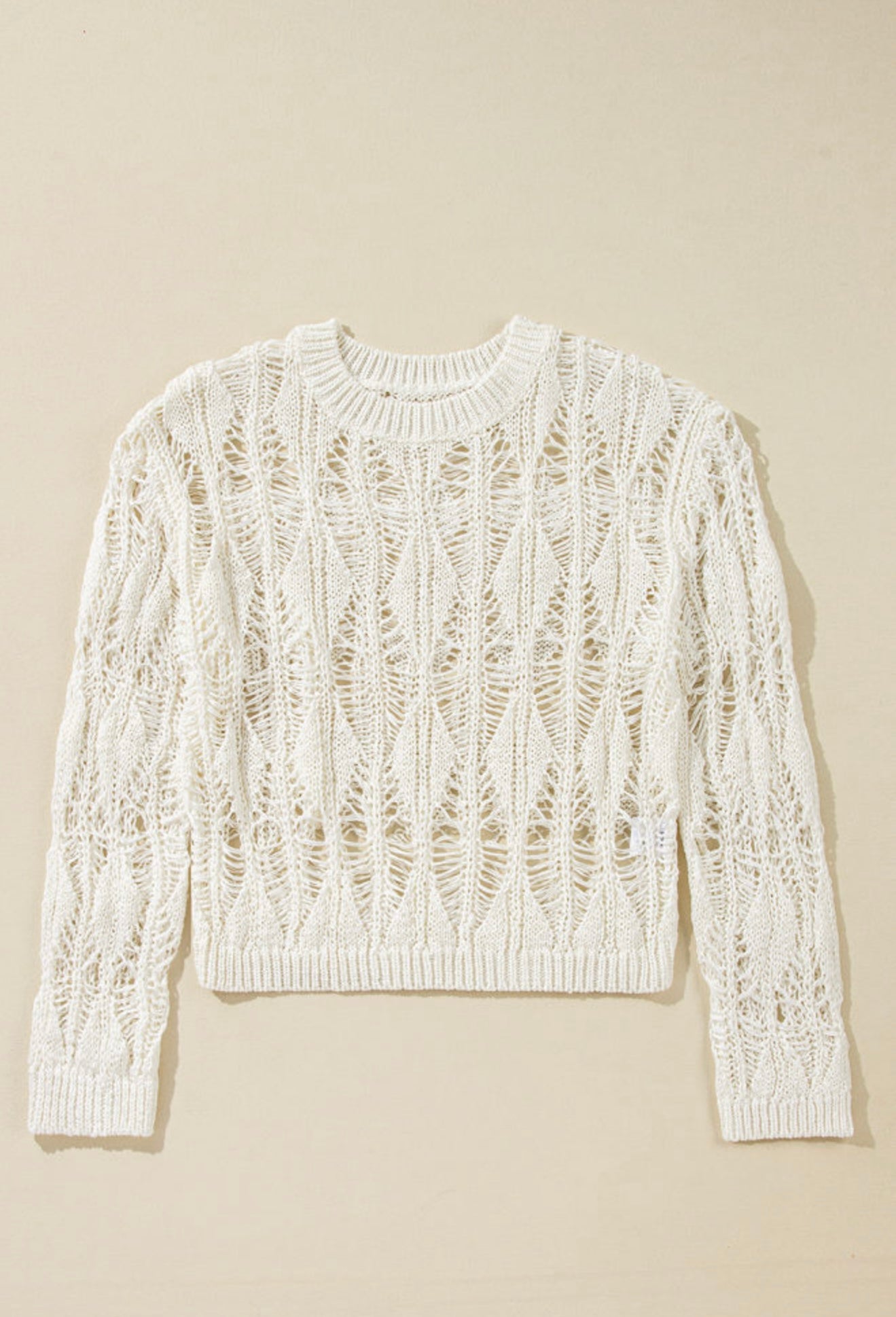 A37 Ivory Loose Woven Summer Sweater - Ivy's Gifts & Boutique