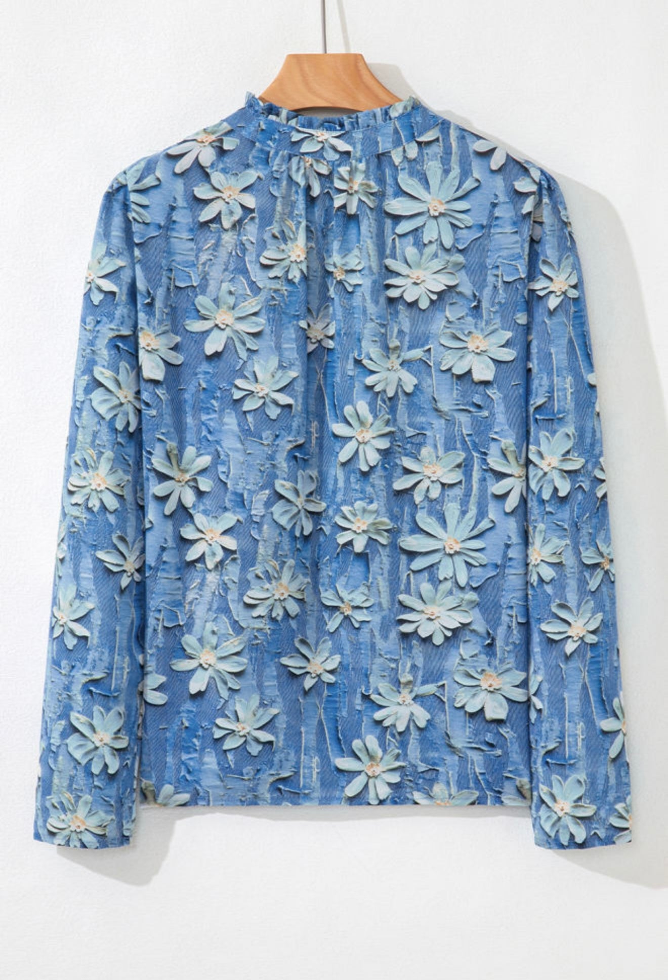 A17 Blue Floral Print Blouse
