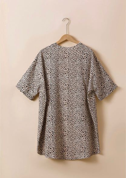 Short Sleeve Kimono in Animal Print