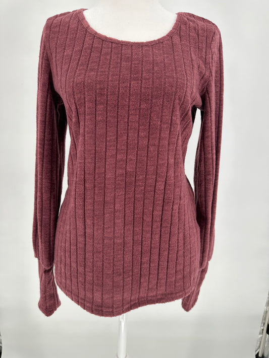 Mauve Buttery Soft Ribbed Long Sleeve Top