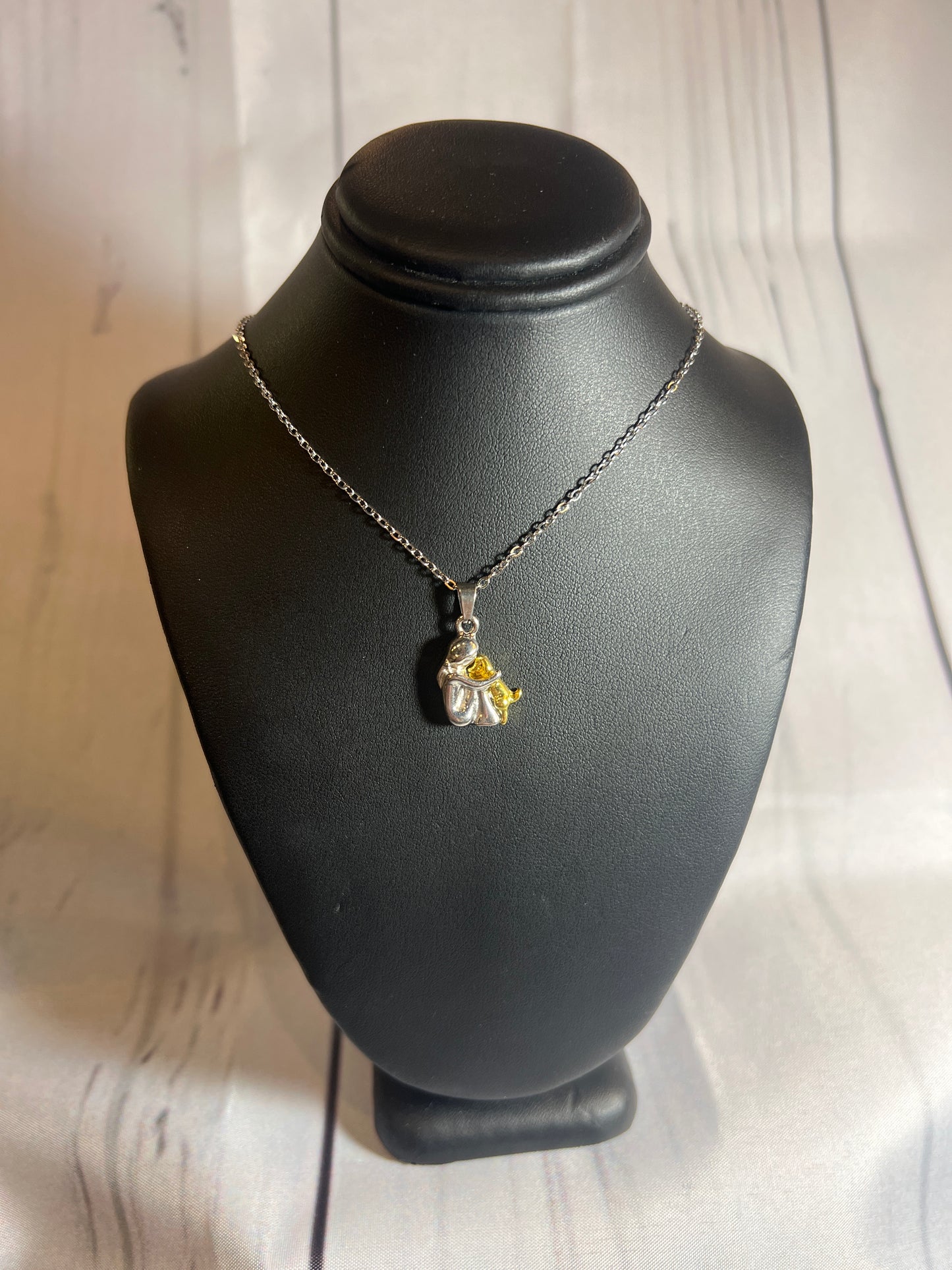 Girl & her dog necklace