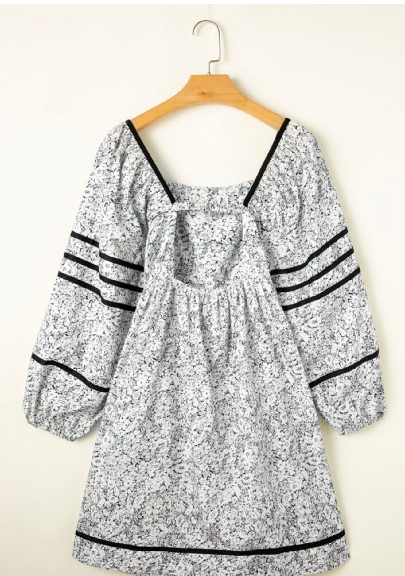 Black and White Tiny Flower Printed Dress