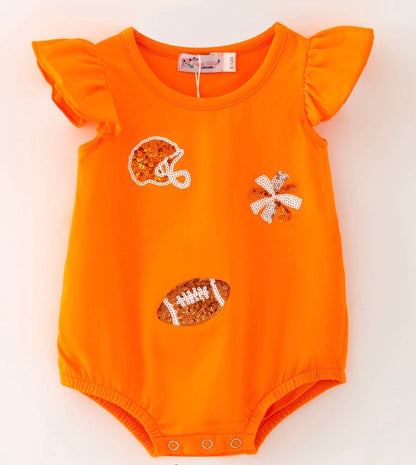 CCTNB Orange Bubble Suit with Sequin Embellishments
