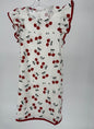 CH3 Children's White Dress with Cherry Print and Ruffle Cap Sleeves