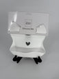 White Silicone Bib with Heart