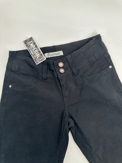 Black Brushed Denim Pants
