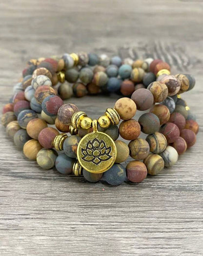 NSSB Natural Matte Finish Stone Bracelet/Necklace with adjustable Stretch