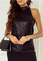 Black Sequin Front Top