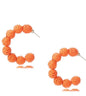 Orange rattan woven earrings with hoop design from Ivy's Gifts & Boutique, featuring a lightweight, bohemian style.