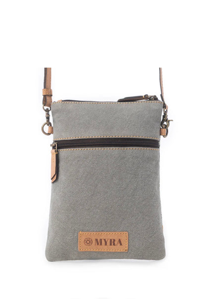 MY? Flower Horse Trail Small Crossbody Bag with Exterior Zip Pocket and Adjustable Leather Strap