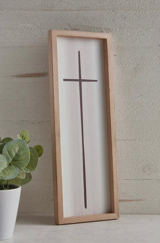 Modern Style Framed Cross Print