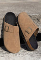 MLPS Beige Brushed Slip On Comfort Shoe with Buckle