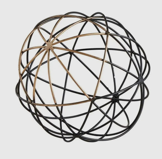 Metal Black and Gold Decorative Orb Ball