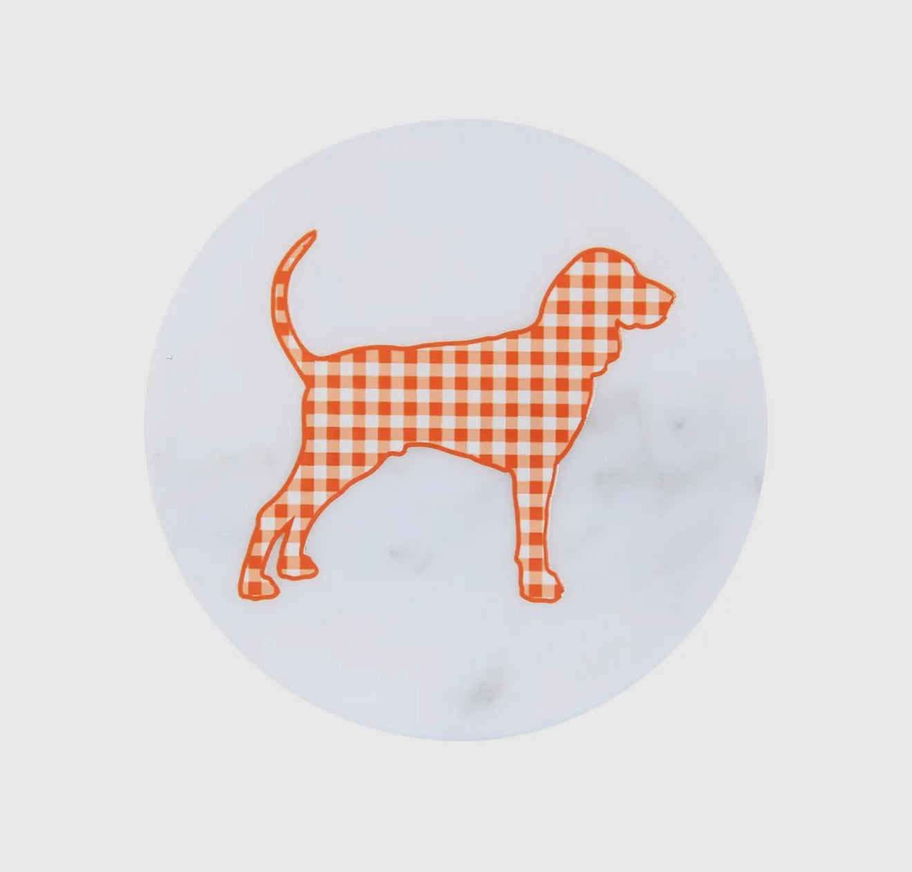 Smokey Dog Checker Board Design Marble Coaster