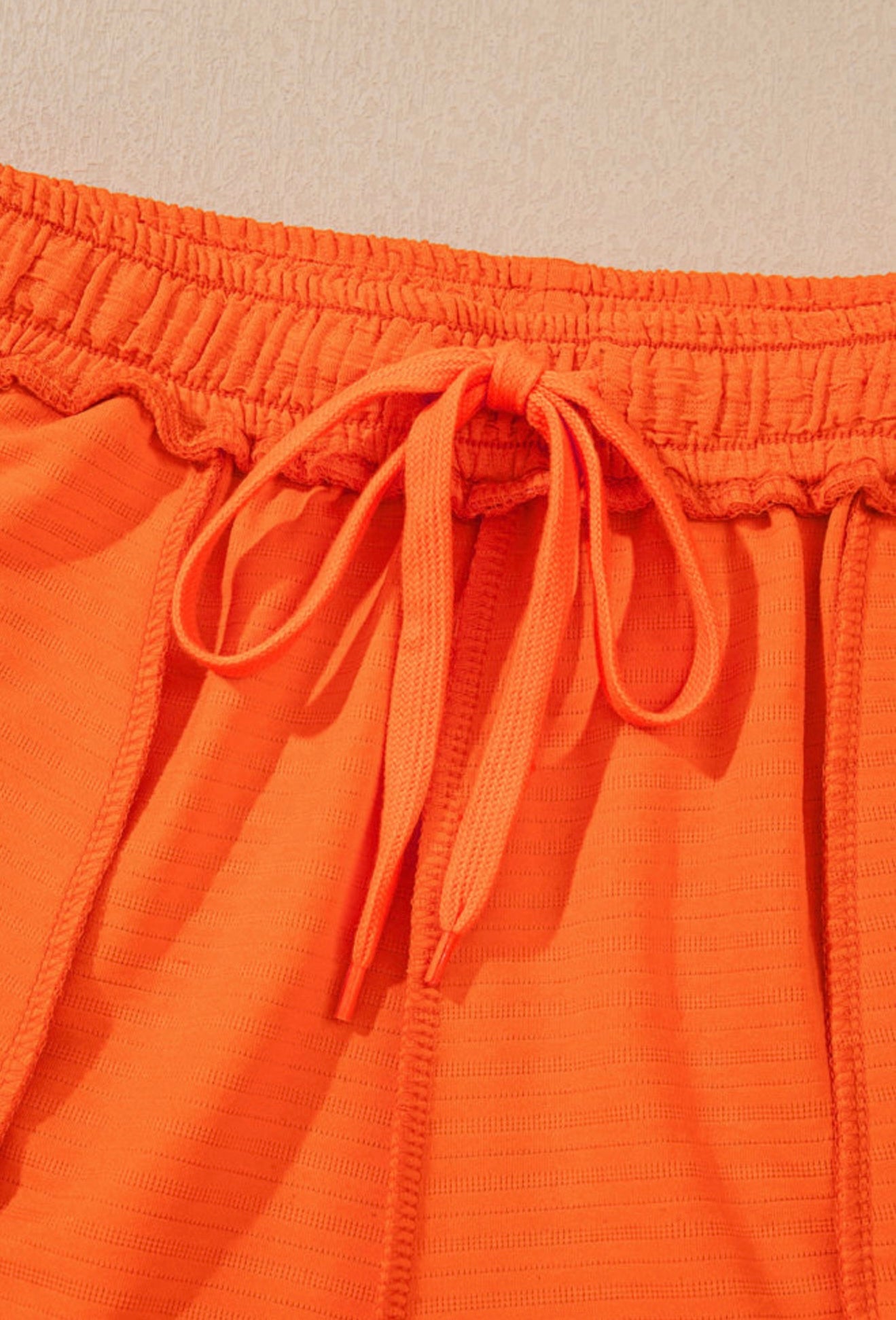 2 pc Orange Short Set with Drawstring Waist