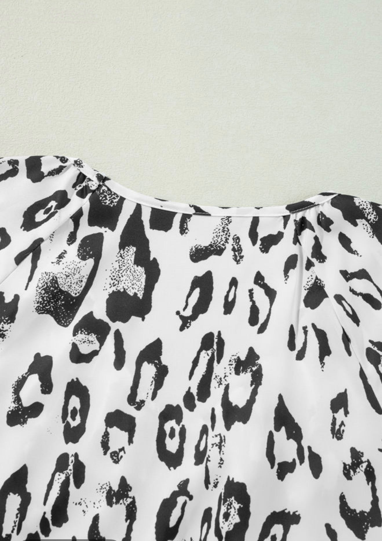 White Animal Print Blouse