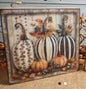 3 Pumpkin Wooden Block Sign