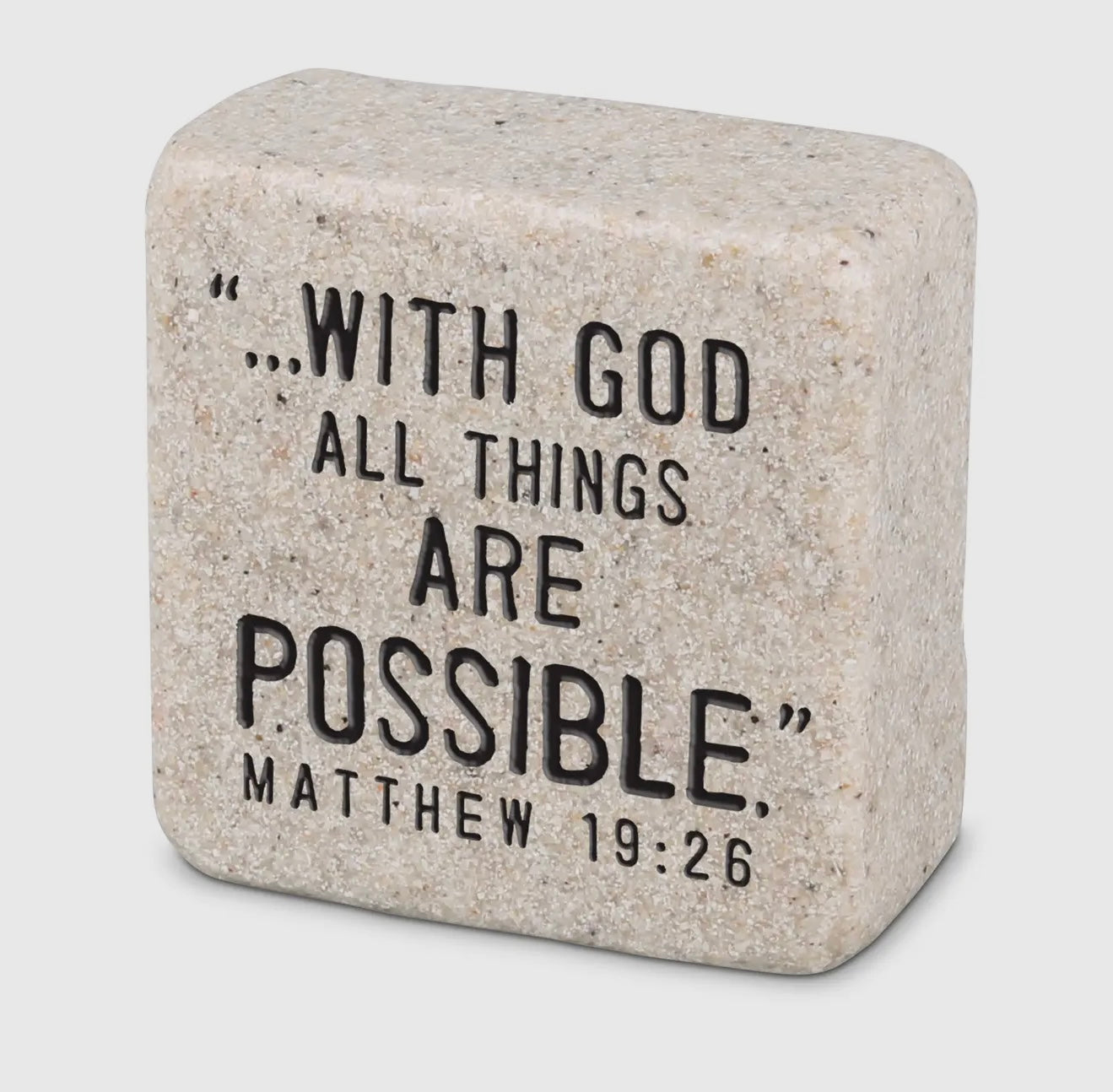 With God All Things Are Possible Scripture Stone