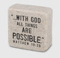 With God All Things Are Possible Scripture Stone