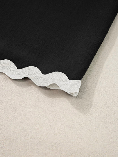 Black with White Rick Rack Trim Short Set