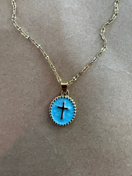 J13 Enamel Cross Necklace