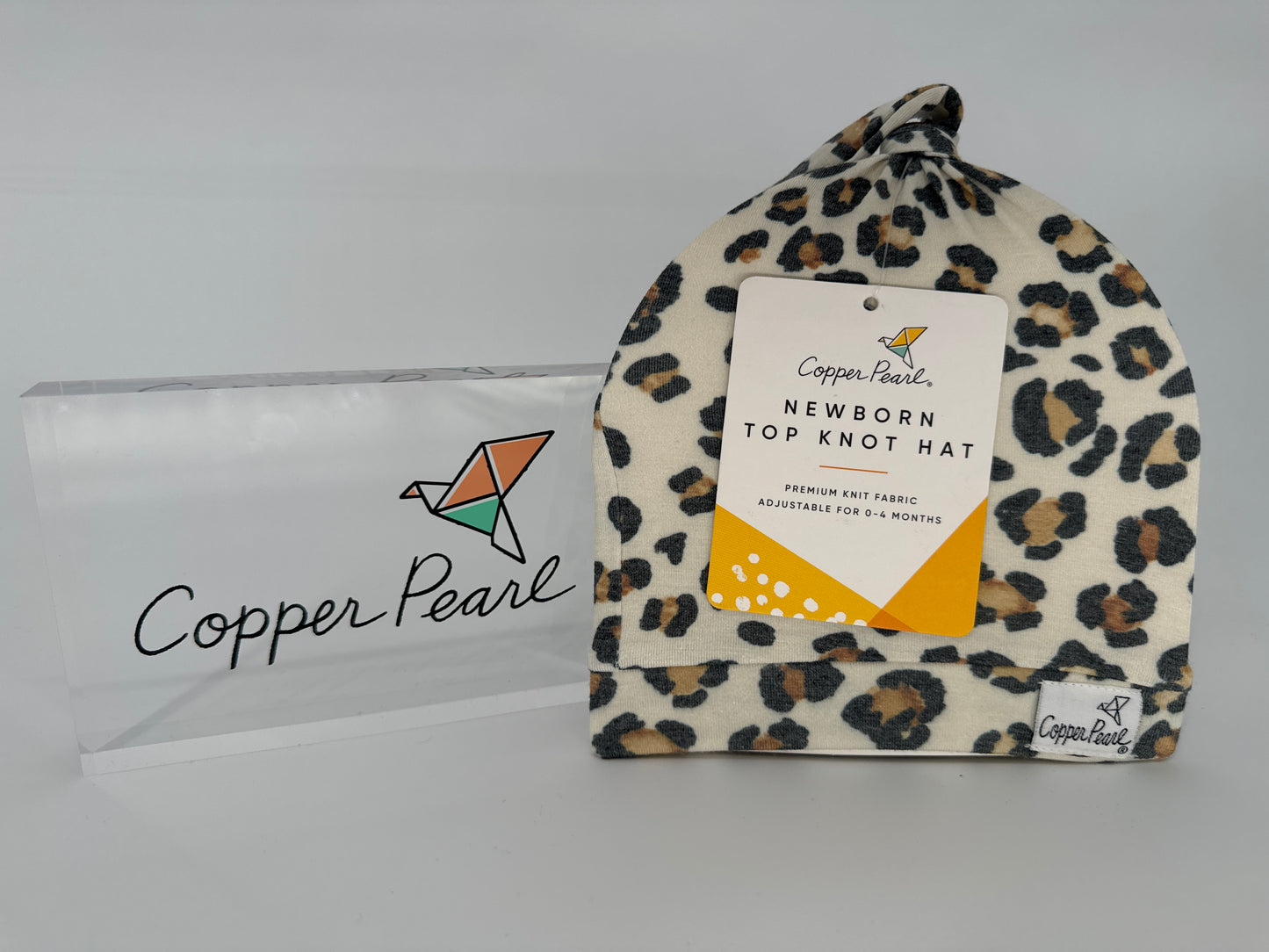 Newborn Top Knot Hat | Copper Pearl