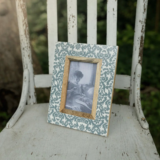 4x6 Blue Damask Print Frame