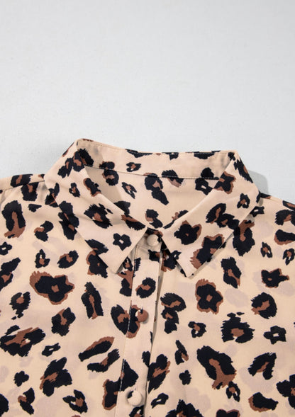 A64 Animal Print Blouse with Ivory Fabric Covered Buttons - Ivy's Gifts & Boutique