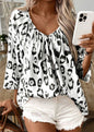 White Animal Print Blouse