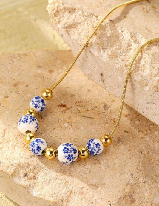 Blue and White Necklace