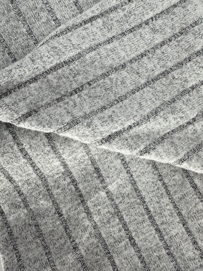 Gray Soft Ribbed Bell-Bottoms